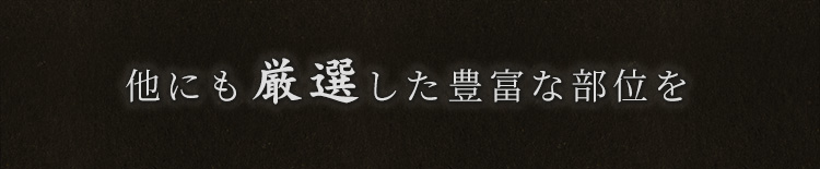 他にも厳選した豊富な部位を